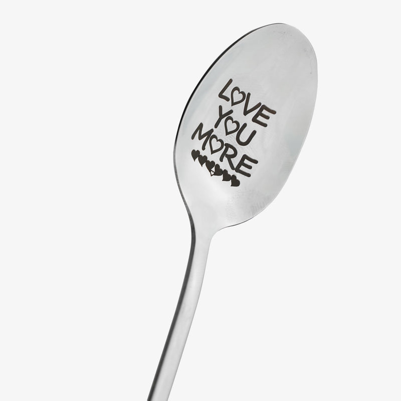'Love You More' Engraved Spoon Browze