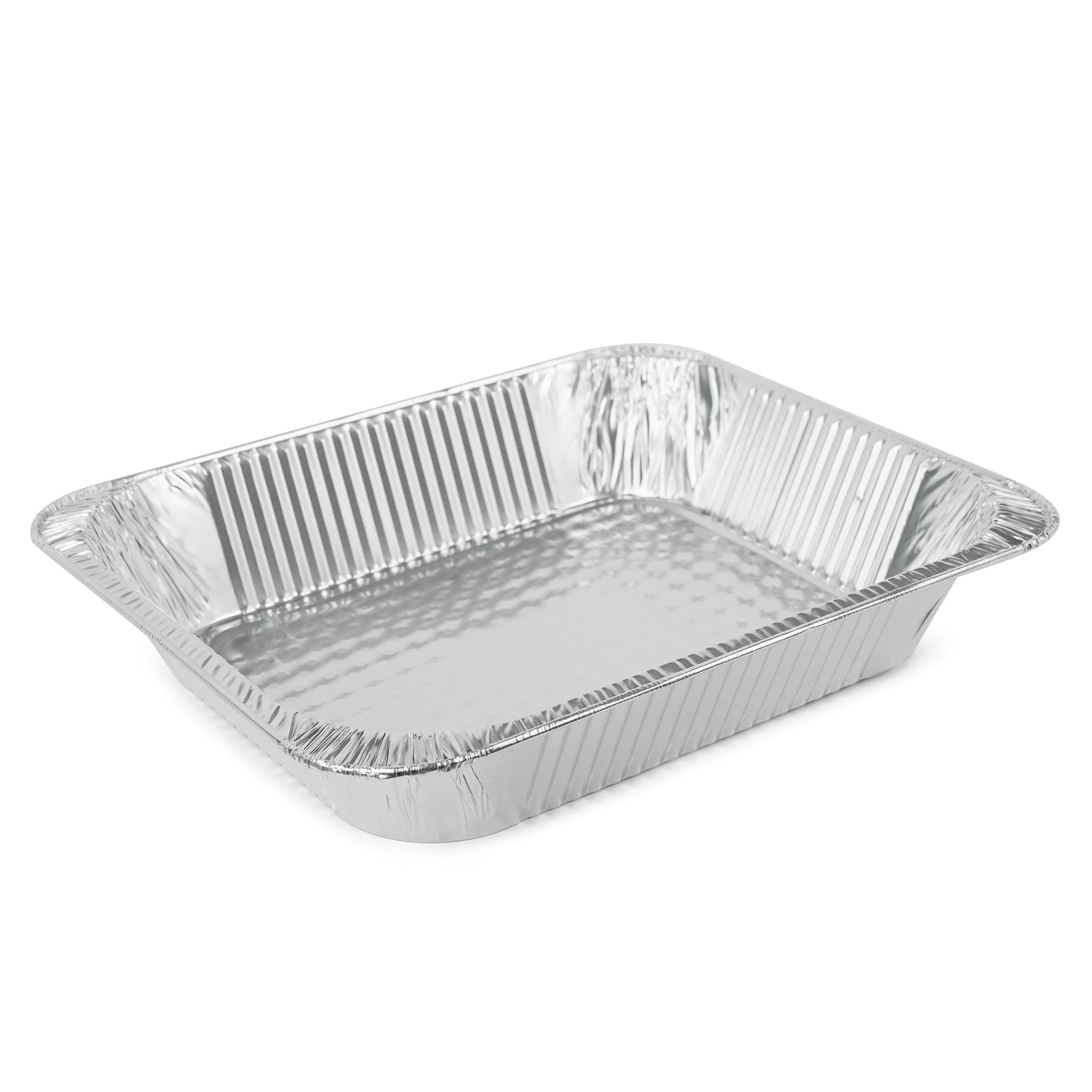 50pc Half-Size 9 x 13 Aluminum Deep Disposable Pans with Lids