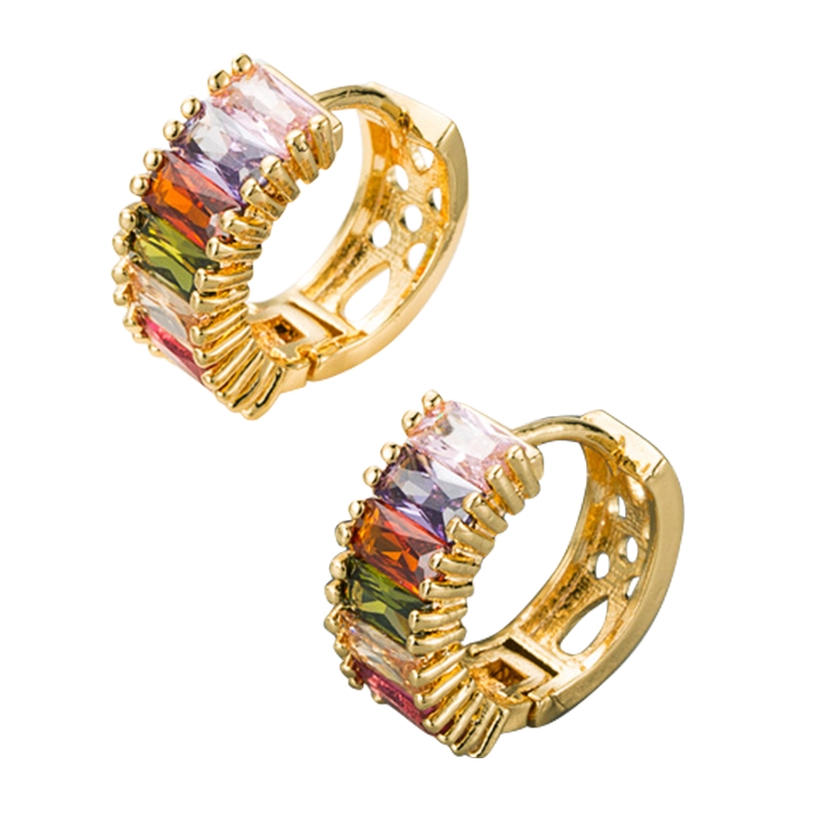 Gold Plated Zircon Inlaid Earrings CS Accessory Partners