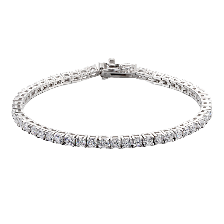 Sterling Silver Man Made Diamond Tennis Bracelet CS Accessory Partners