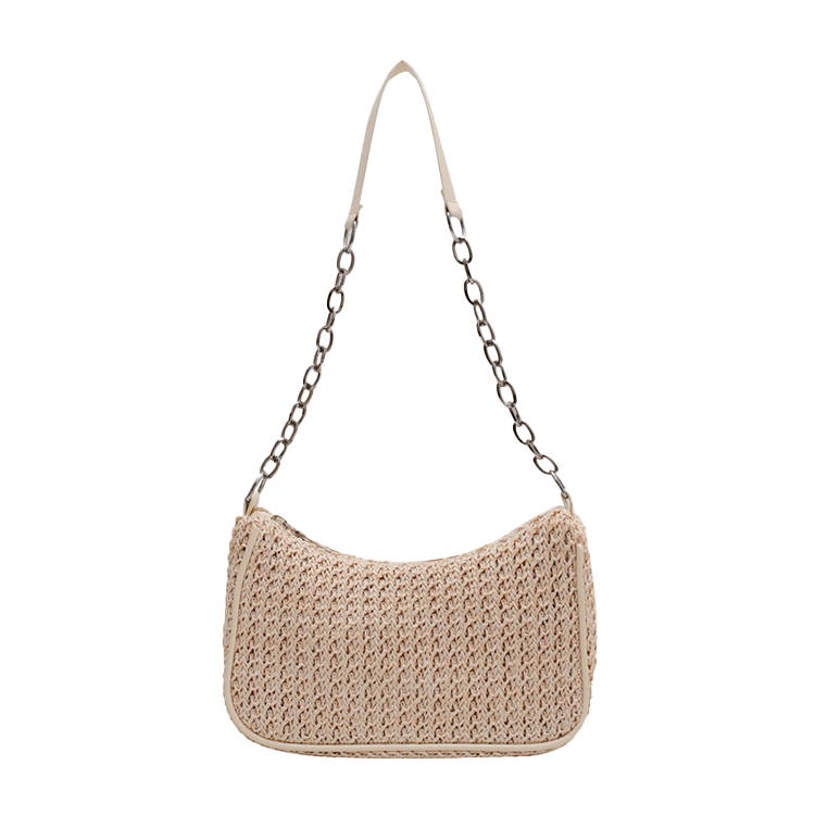 Weave Straw Chain Detail Shoulder Bag CS Accessory Partners