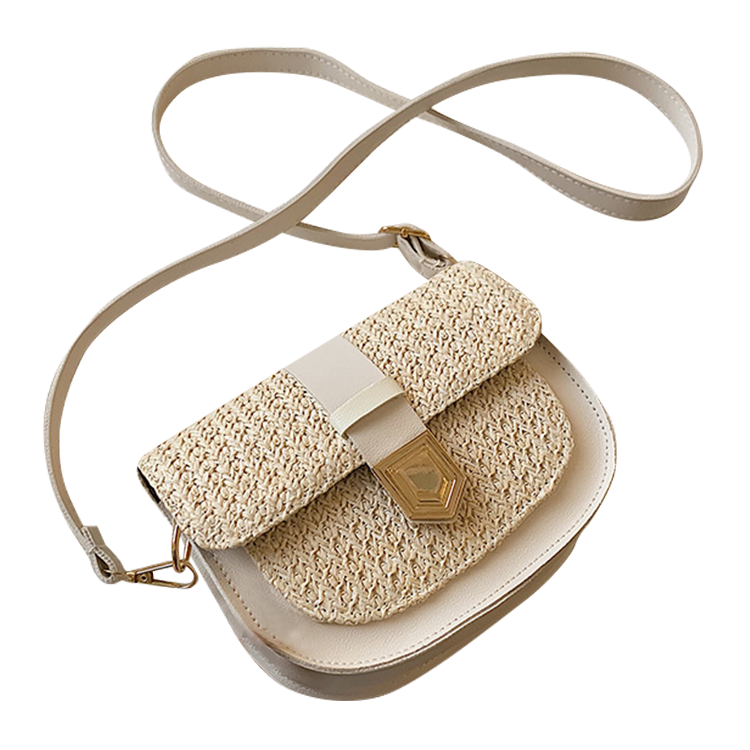 Faux Leather & Straw Crossbody Bag CS Accessory Partners