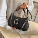 Buckle Detail Denim Shoulder Bag CS Accessory Partners