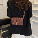Faux Leather Chevron Pattern & Tassel Detail Handbag CS Accessory Partners