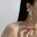 Rhinestone Bow Shaped Drop Earrings CS Accessory Partners