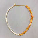 Stainless Steel 18k Gold Plated Necklace With Pearl and Mixed Stone CS Accessory Partners