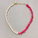Stainless Steel 18k Gold Plated Necklace With Pearl and Mixed Stone CS Accessory Partners
