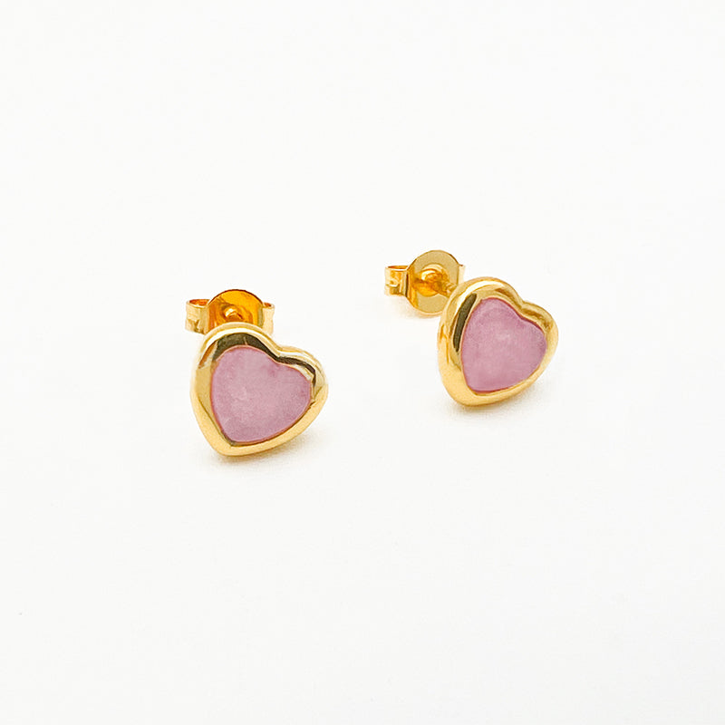 18k Gold Plated Chunky Heart Earrings CS Accessory Partners