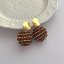 Braided Rope Earrings With Rhinestones CS Accessory Partners