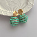 Braided Rope Earrings With Rhinestones CS Accessory Partners