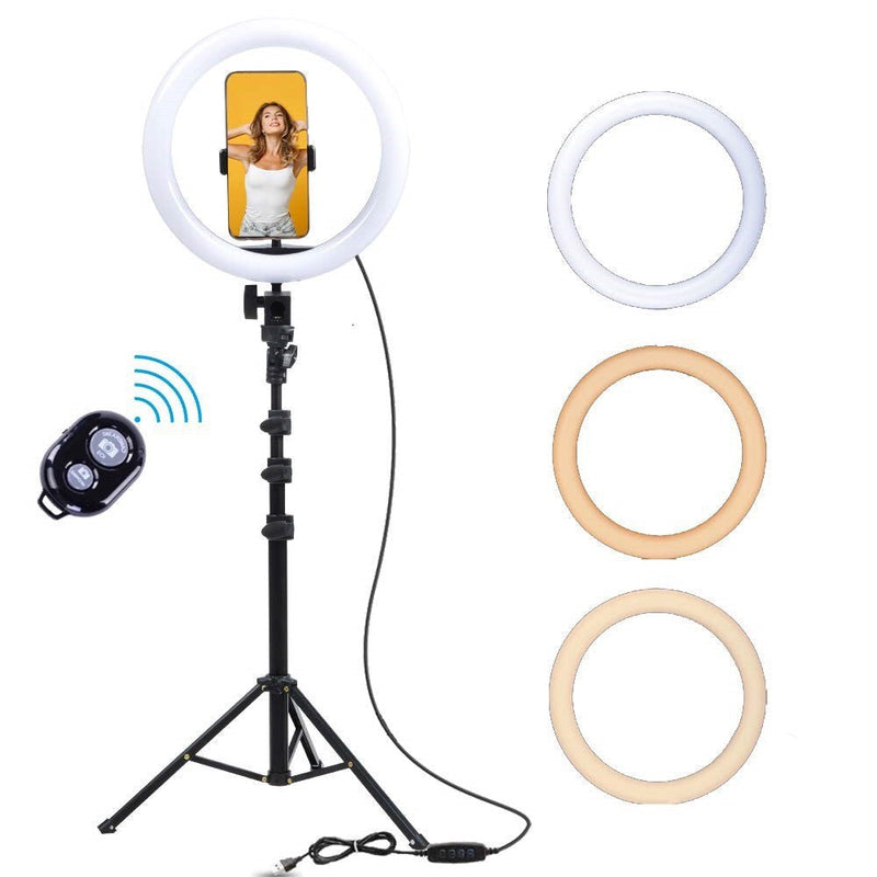 82'' Adjusable USB 10-Inch Diameter Selfie Ringlight With Bluetooth Remote Control CS Accessory Partners