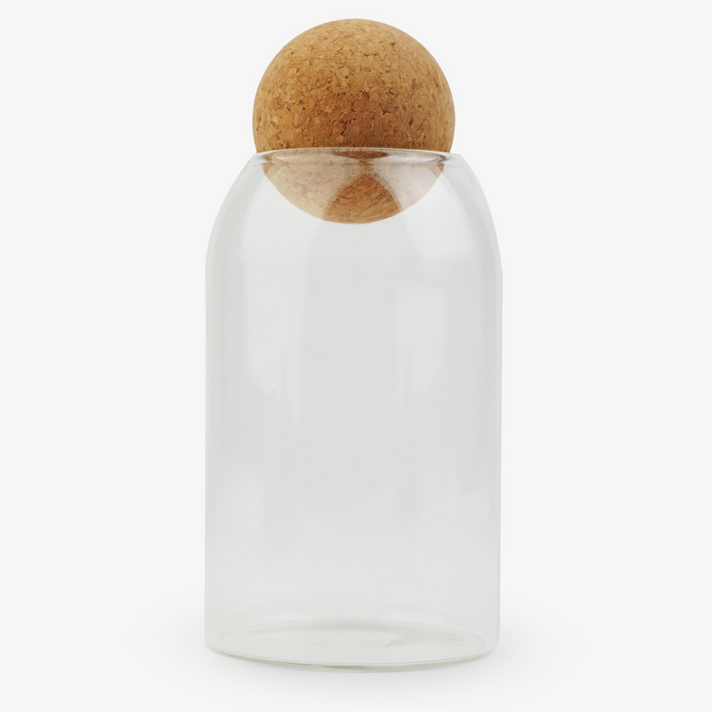Cork Ball Lid Glass Jar Browze