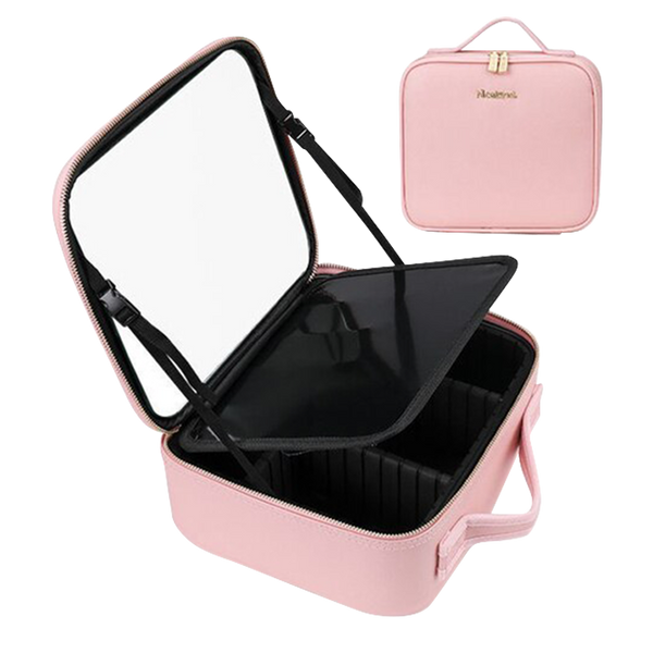 Cosmetic Case With LED Mirror Browze