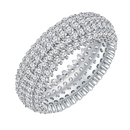 5 Rows Diamonds 925 Silver Ring CS Accessory Partners