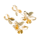 Gold Plated Flower Shape Dangle Earrings CS Accessory Partners