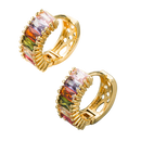 Gold Plated Zircon Inlaid Earrings CS Accessory Partners