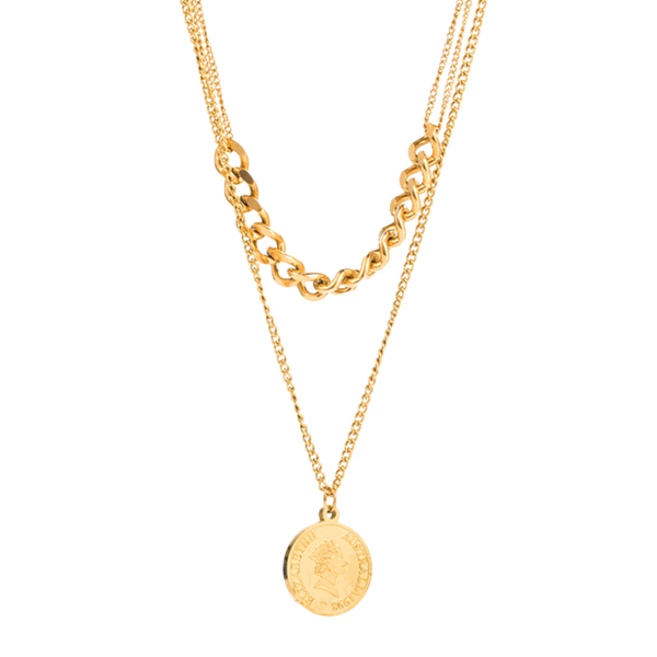 Gold Plated Necklace - Coin CS Accessory Partners
