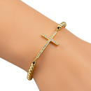 18K Gold Plated Cross Shape Micro-Inlaid Zircon Bracelet CS Accessory Partners
