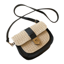 Faux Leather & Straw Crossbody Bag CS Accessory Partners