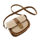 Faux Leather & Straw Crossbody Bag CS Accessory Partners