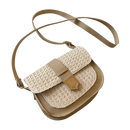 Faux Leather & Straw Crossbody Bag CS Accessory Partners
