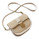 Faux Leather & Straw Crossbody Bag CS Accessory Partners