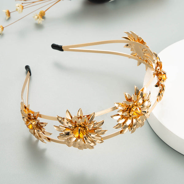 Golden Flowers Headbands CS Accessory Partners