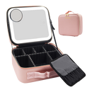 Cosmetic Travel Case With Magnify LED Mirror Browze