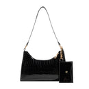 Metallic Crocodile Pattern Baguette Bag & Wallet CS Accessory Partners
