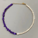 Stainless Steel 18k Gold Plated Necklace With Pearl and Mixed Stone CS Accessory Partners