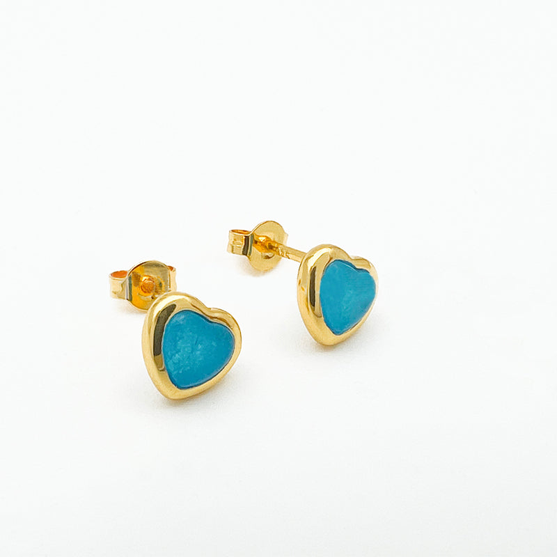 18k Gold Plated Chunky Heart Earrings CS Accessory Partners