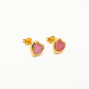 18k Gold Plated Chunky Heart Earrings CS Accessory Partners