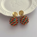Braided Rope Earrings With Rhinestones CS Accessory Partners