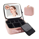 Cosmetic Travel Case With Magnify LED Mirror Browze