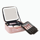 Cosmetic Travel Case With Magnify LED Mirror Browze