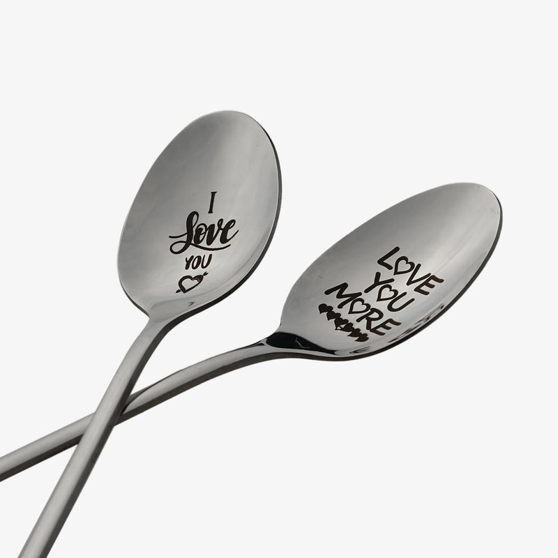I Love You and Love You More Spoon Set Browze